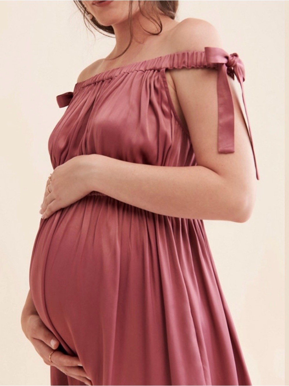 Mauve Sleeveless Pleated Midi Dress Emilia George maternity nursing casual 14/16